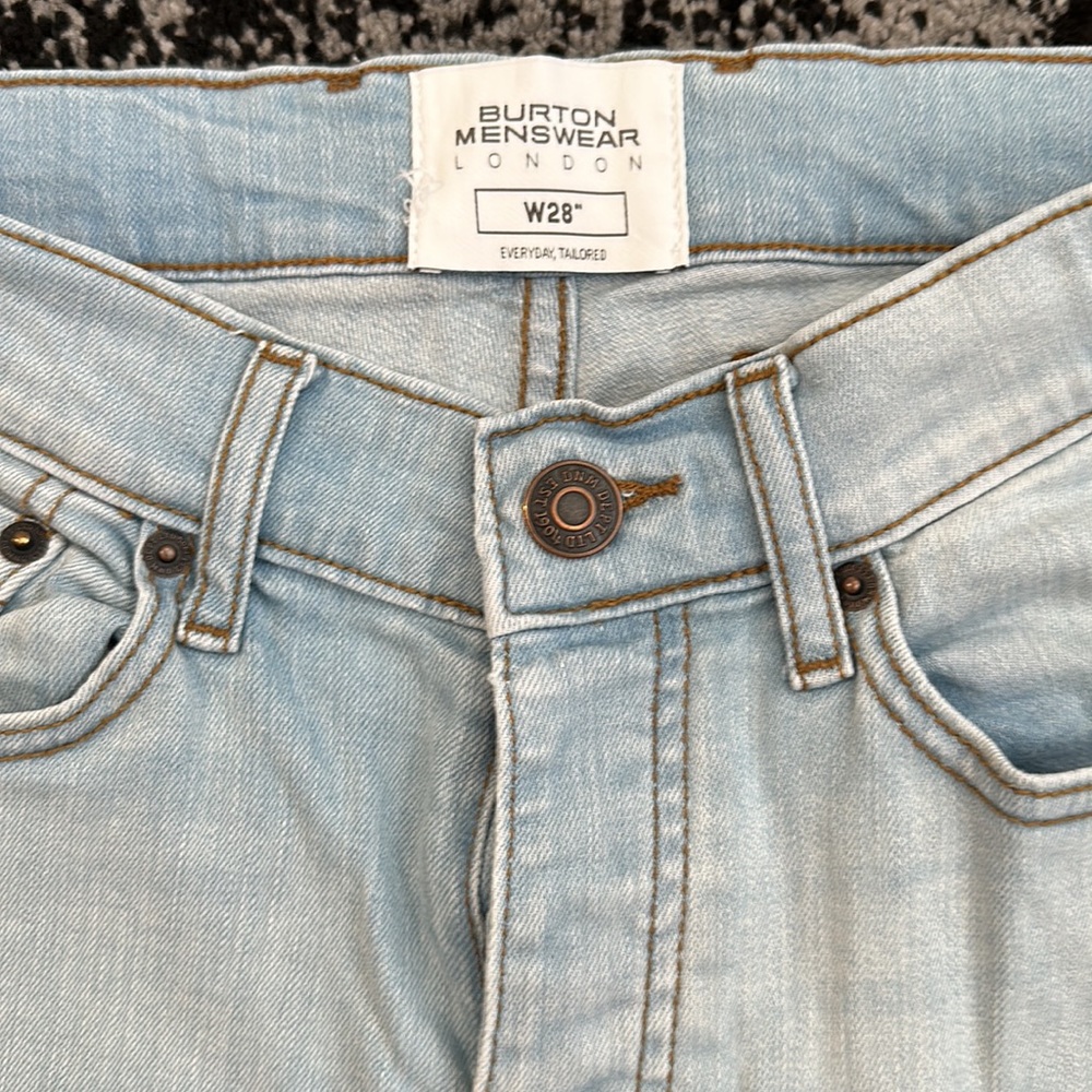 Burton Menswear Blue Denim Jean Shorts - 28” Waist - Picture 2 of 4